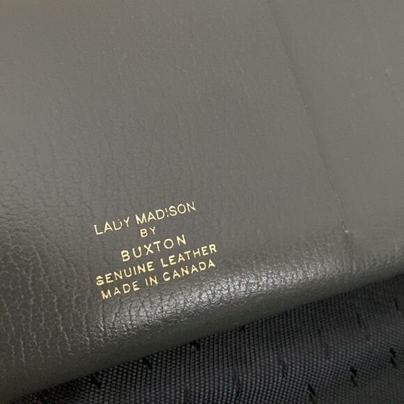 New Old Stock Buxton Lady Madison Long Wallet Grey Leather - Picture 14 of 14